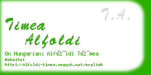 timea alfoldi business card